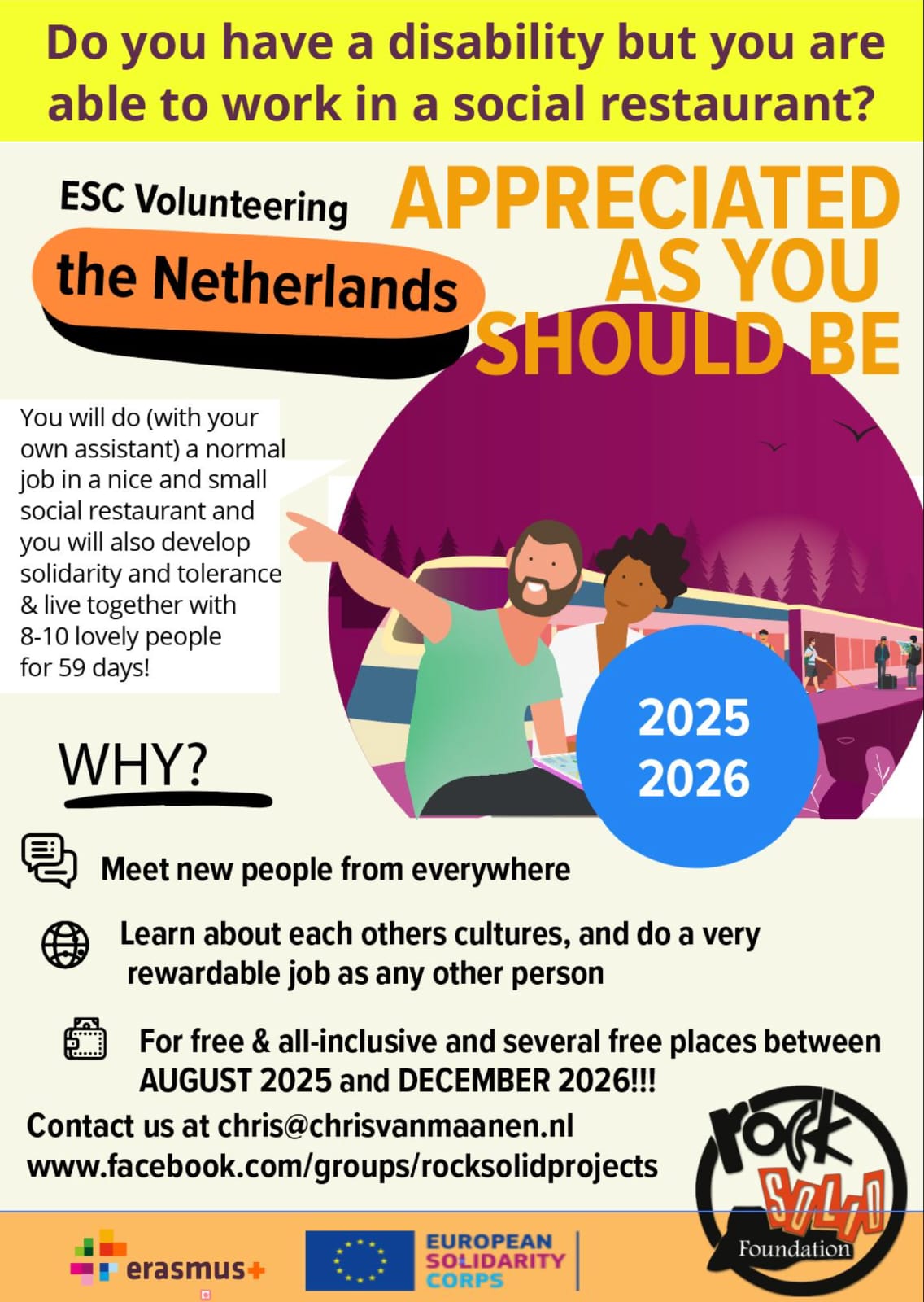Short-Term Volunteering projects in Netherlands exclusively for people with disabilities!
